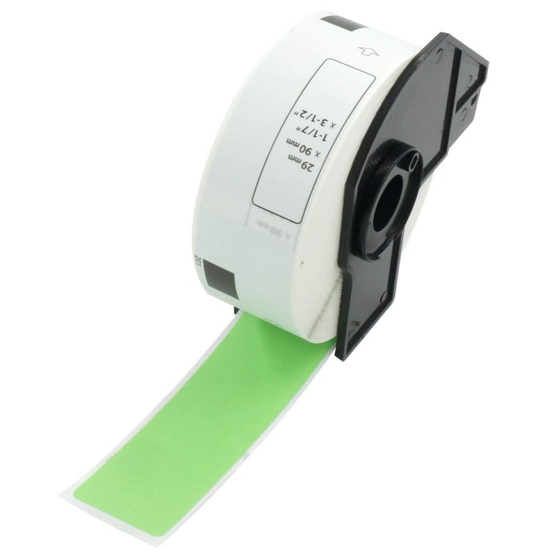 BETCKEY - Standard Address Labels Replacement for Brother DK-1201 (1.1 in x 3.5 in), Compatible with Brother QL Label Printers [1 Rolls/400 Labels, Green] - Image 1